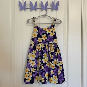 EUC | Vintage‎ Pacific Legend girl’s purple yellow floral Hawaii dress size 5/6